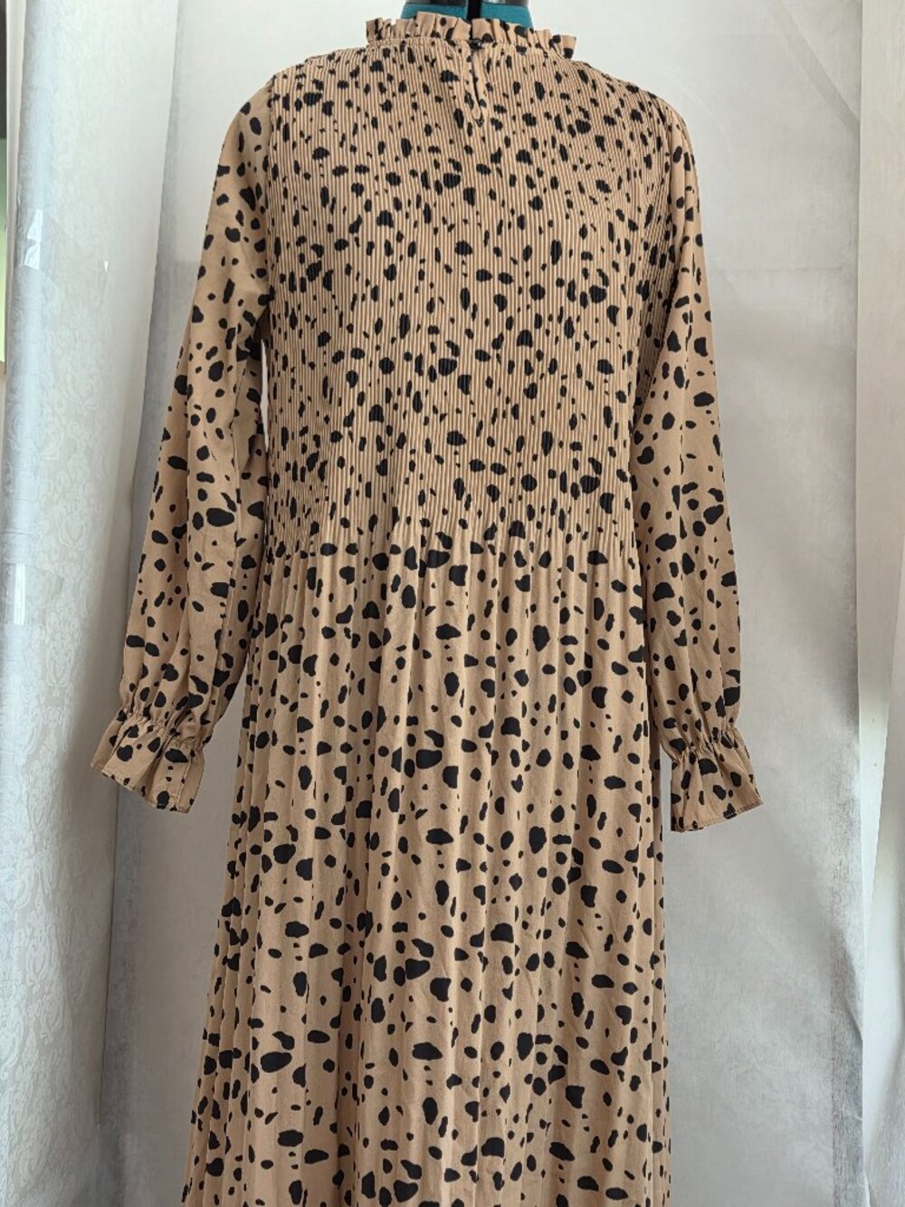 Long Leopard Print modest dress